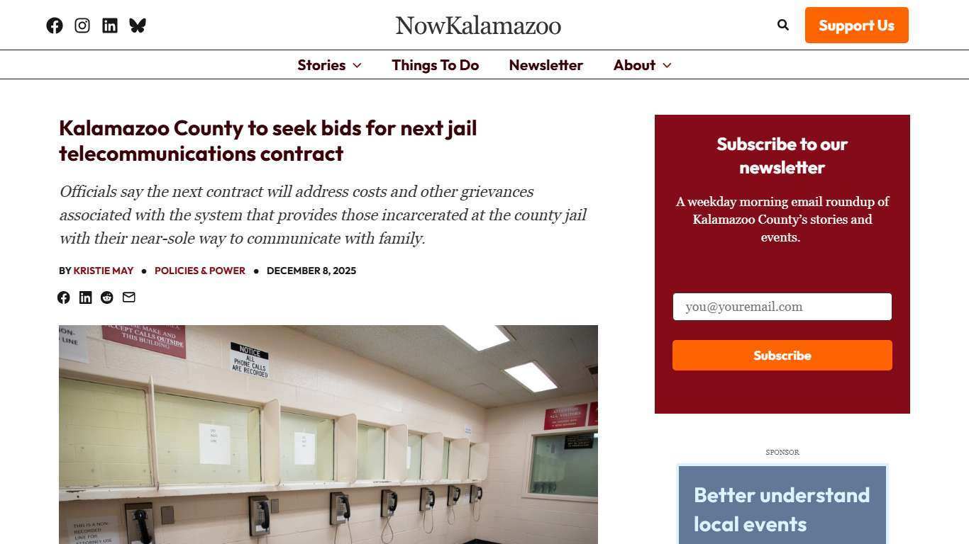 Kalamazoo County to seek bids for next jail telecommunications contract - NowKalamazoo