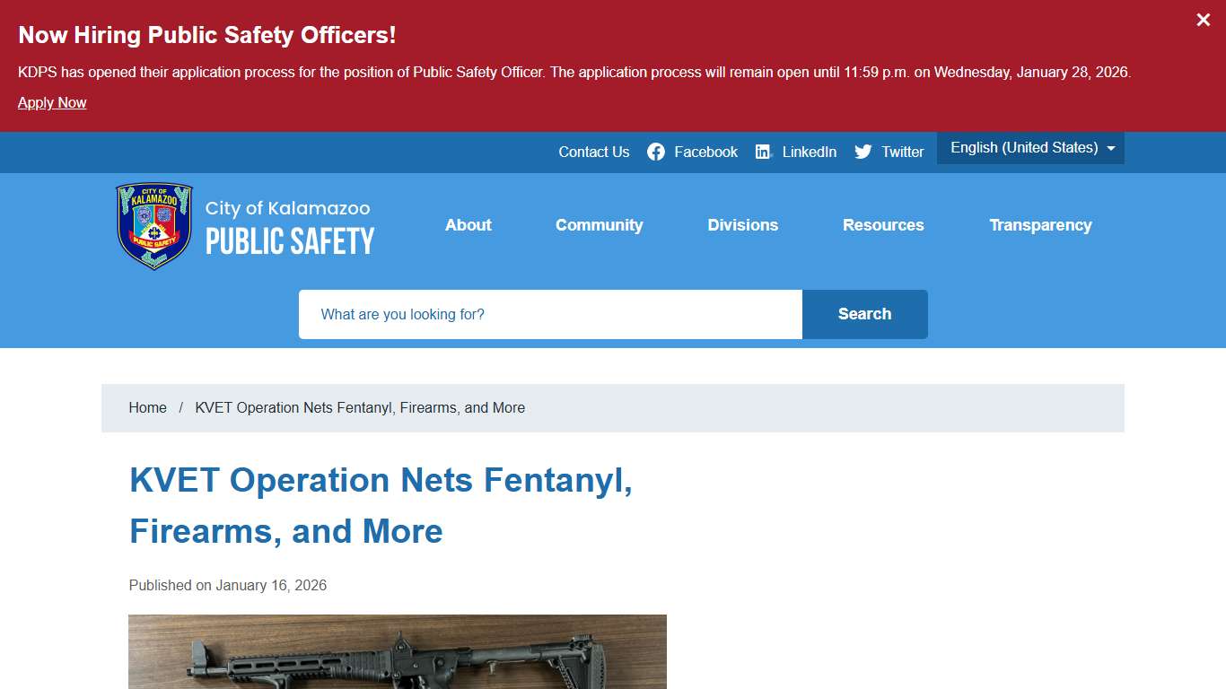 KVET Operation Nets Fentanyl, Firearms, and More Kalamazoo Public Safety